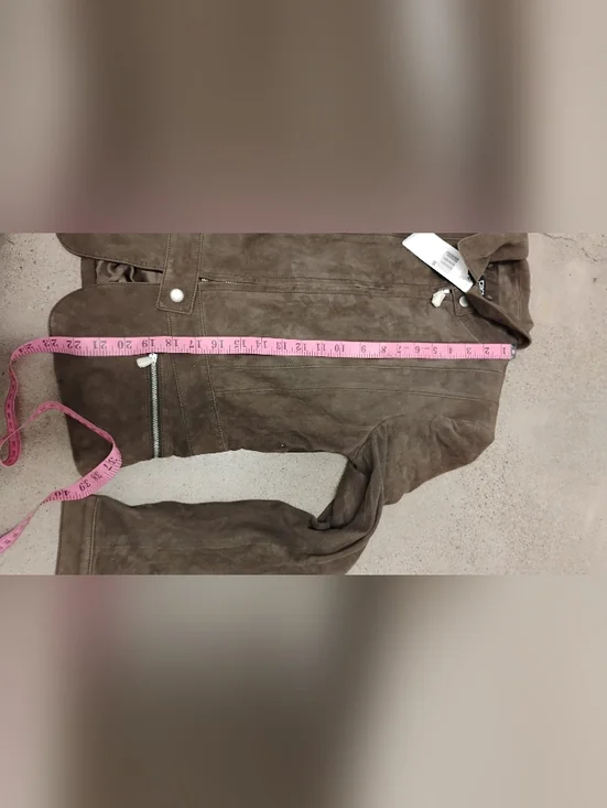 NWT DKNY Women's Suede Leather Brown Zippered Jacket - Picture 6 of 7